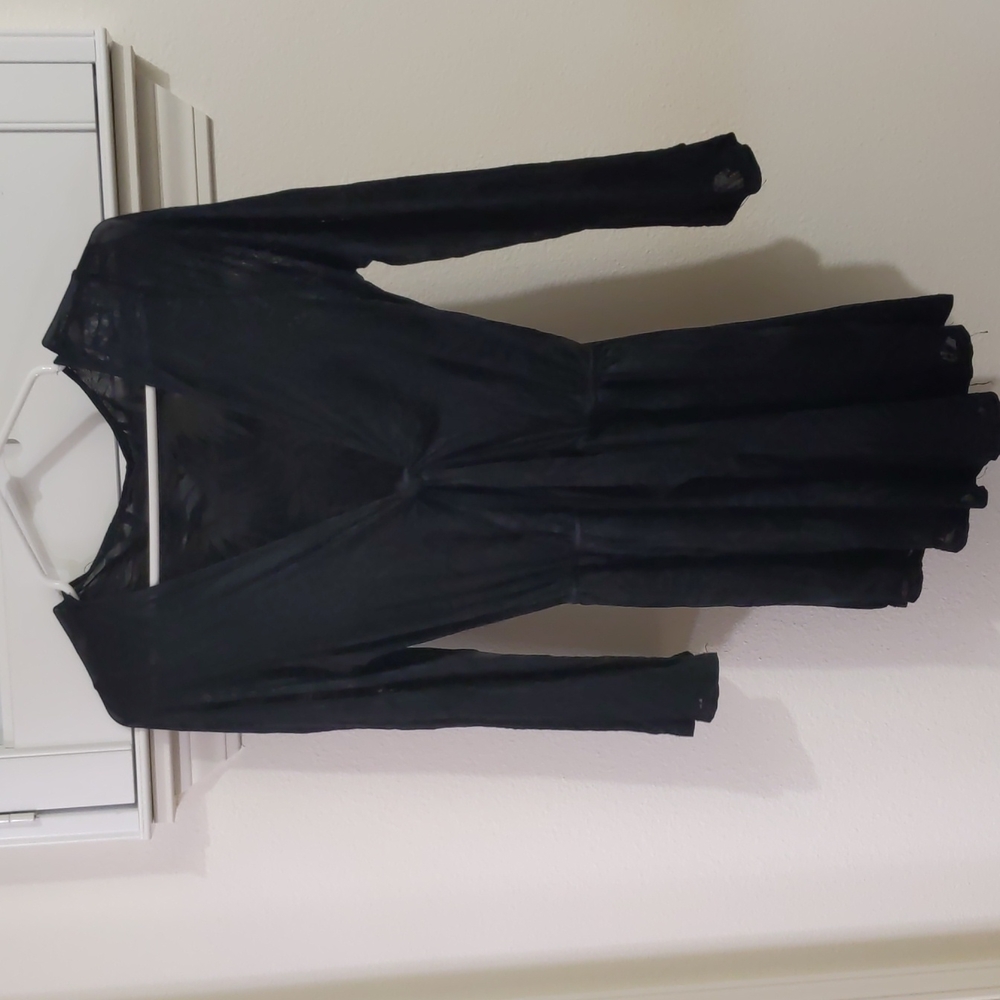 Long sleeve romper in chiffon